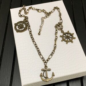 Nautical Anchor and Wheel links Necklace NWOT